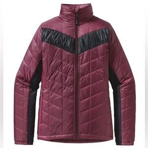 PATAGONIA City Scamper Puffer Jacket Small Coat Burgundy Maroon Funnel Neck